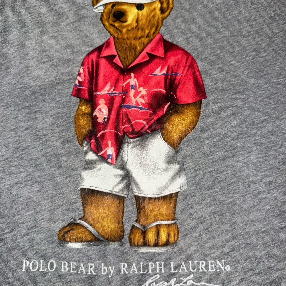 Ralph Lauren Polo Bear Tee - Gray and Red